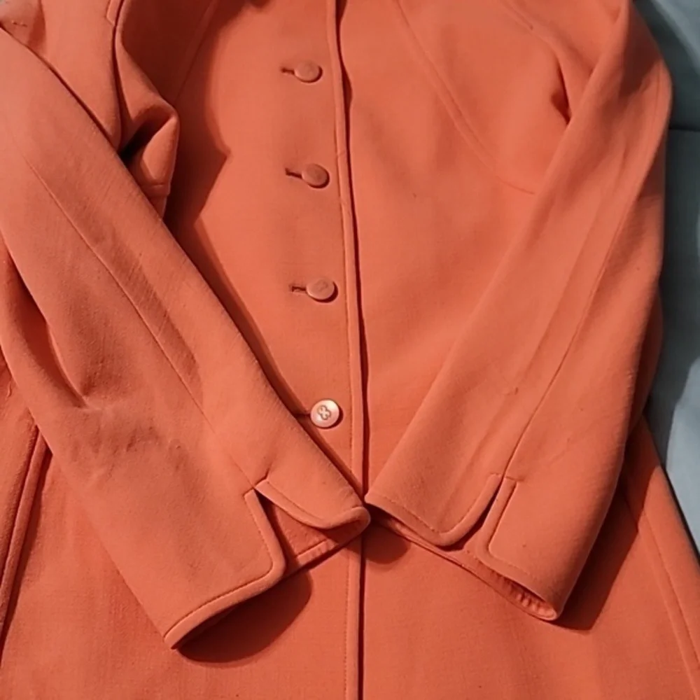 Vintage Escada German Coral Wool Coat Women's‎ 38 (6) Good Condition.